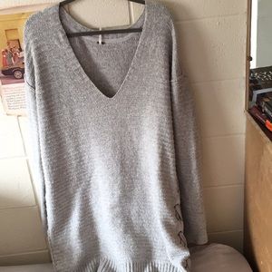 Oversized gray sweater dress